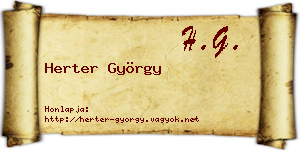 Herter György névjegykártya