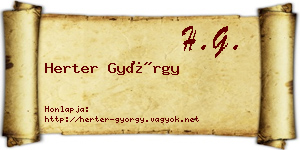 Herter György névjegykártya